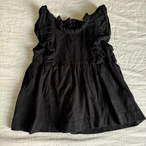 Kate Quinn Black Ruffle Neck & Shoulder Little Liam Tank • Size 18-24m
